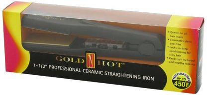 Gold 'N Hot Professional Ceramic Straightening Iron, 1-1/2 Inch