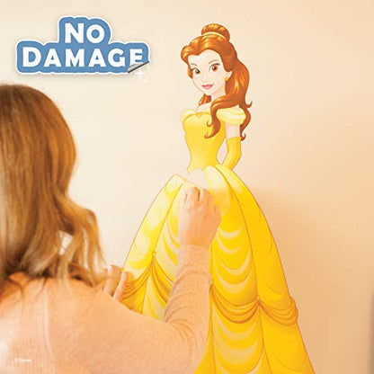 Disney Princess Wall Decals - Belle Beauty and The Beast Stickers Wall Decals with 3D Augmented Reality Interaction - Princess Wall Decals for Girls Bedroom - Measures 18" Wide and 30" Tall