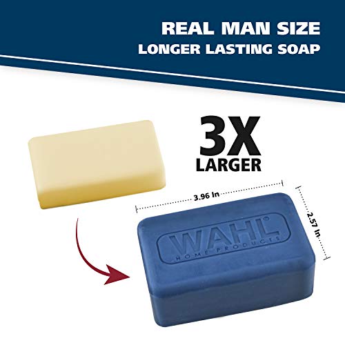 Wahl Exfoliating & Moisturizing Face & Body Soap Bar with a Rich, Soft Lather for Shaving, Showering & Facial Cleansing for Men - Model 805614