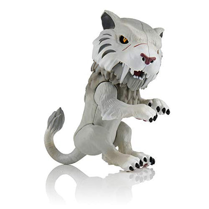 WowWee Untamed Sabre Tooth Tiger by Fingerlings – Silvertooth (Silver) – Interactive Collectible Toy