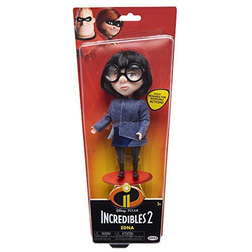 The Incredibles 2 Edna Action Figure Doll in Deluxe Blue Costume and Glasses