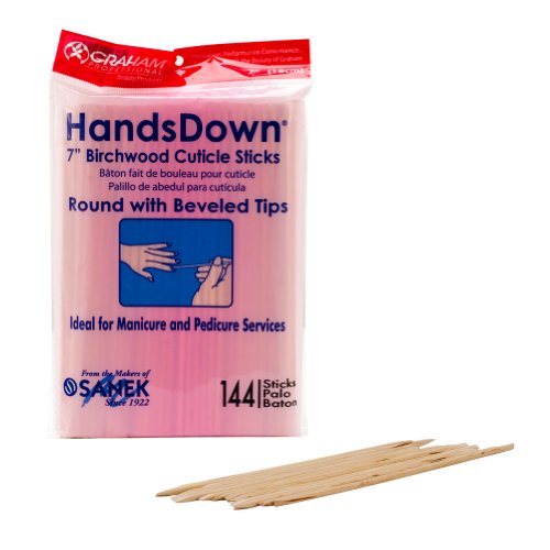 Graham Hands Down Birchwood Cuticle Sticks, 7 Inches, 144 Count