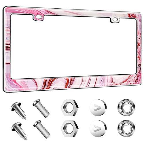 Auto Drive Cherry Marble Gel License Plate Frame