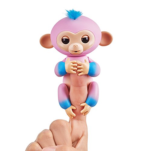 WowWee Fingerlings 2Tone Monkey - Candi (Pink with Blue Accents) - Interactive Baby Pet (3722)