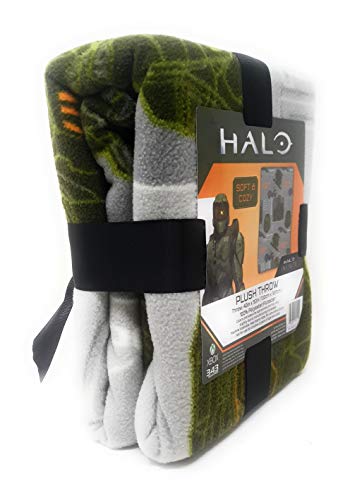 Halo Infinite Throw Blankets 40 x 50 inches Grey Plush Throw Soft and Cozy Gamer Blanket Great Gift or Travel Blanket