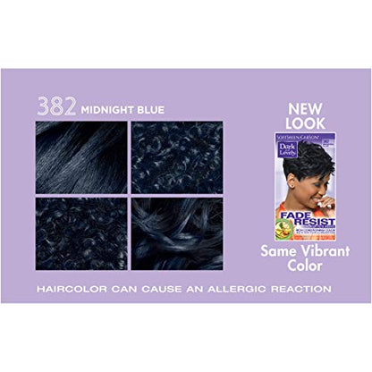 Dark and Lovely Fade Resist Rich Conditioning Hair Color, Brilliant Shine with Argan Oil and Vitamin E, Midnight Blue