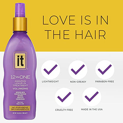 It Haircare 12inone Volumizing Amazing Leavein Treatment T386, 10.2 Fl Oz