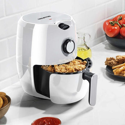 Gourmia 2.2 QT Air Fryer with Dishwasher Safe Basket & Crisper Tray, White