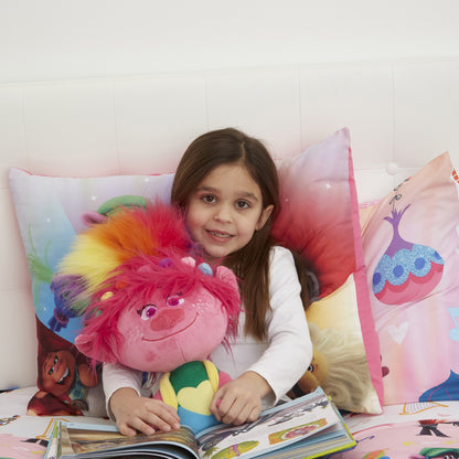 Trolls Kids Poppy Bedding Plush Cuddle and Decorative Pillow Buddy, Pink, DreamWorks