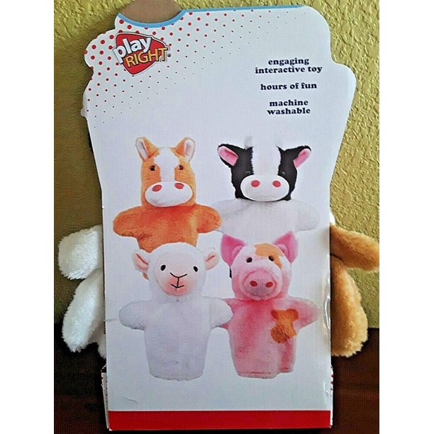 Play Right Plush Hand Puppets Barnyard Friends New 2019 Set of 4