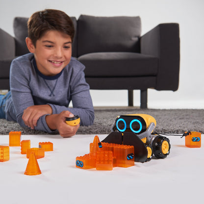 WowWee BotSquad Joe Plow (JP) - Interactive Robot Construction Vehicle Toy with Plow Attachment, Building Blocks, and Remote Control