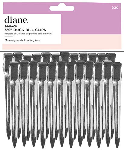 Diane Duck Bill Hair Clips, Silver, 24-pack