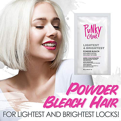 Punky Powder Bleach 28gm Pouch, Affordable Maximum Hair Lightener, Concentrated Formula for Highlighting, Frosting and Bleaching Hair, Lightens Hair - Lifts up to 7 levels