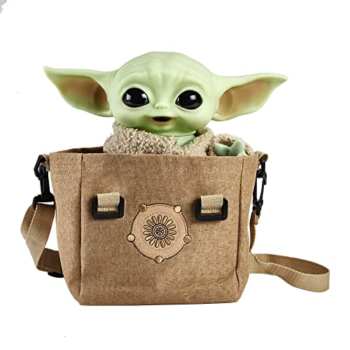 Star Wars The Child Plush Toy, 11-in Yoda Baby Figure from The Mandalorian, Collectible Stuffed Character with Carrying Satchel for Movie Fans Ages 3 and Older