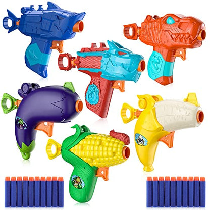 6 Pack Blaster Toy Set for Boys with 20 Pack Refill Darts for Nerf Party Supplies