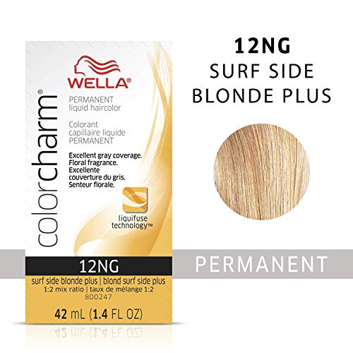 Wella Color Charm Permanent Liquid Hair Color for Gray Coverage Liquid 12NG Surfside Blonde