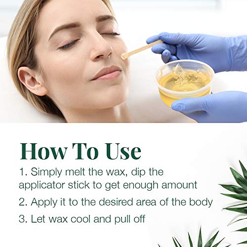 Clean + Easy Wooden Wax Applicator Sticks for Facial Waxing - Small Disposable Spatula, 100 ct