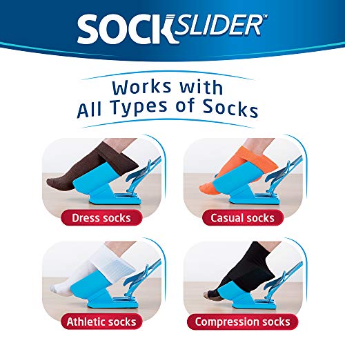 Allstar Innovations - Sock Slider - The Easy on, Easy off Sock Aid Kit & Shoe Horn | Pain Free No Bending, Stretching or Straining System that Packs up for Convenient Travel, As Seen on TV