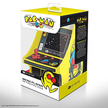 My Arcade Micro Player Mini Arcade Machine: Pac-Man Video Game, Fully Playable, 6.75 Inch Collectible, Color Display, Speaker, Volume Buttons, Headphone Jack, Battery or Micro USB Powered