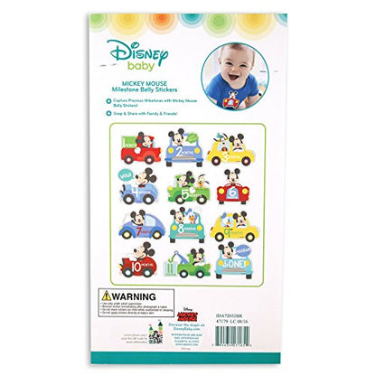 Disney Baby Boys Character Milestone Set, Mickey Mouse Car-Shaped Belly Stickers, No Size