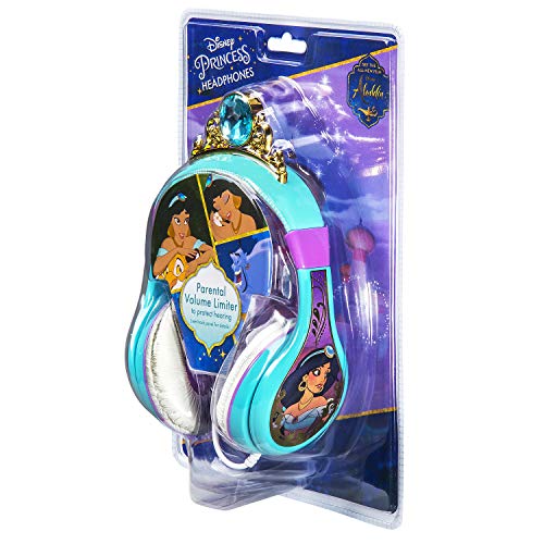 Kids Headphones for Kids Disney Aladdin Adjustable Stereo Tangle-Free 3.5mm Jack Wired Cord Over Ear Headset for Children Parental Volume Control Kid Friendly Safe Great for School Home Travel