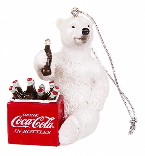 Coca-Cola You & Me Mug Holiday and Vintage Polar Bear with Cooler Hanging Ornament Gift Set, 4 pc