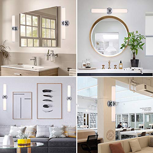 Trend RUNNLY Wall Lamp Sconce Light Bathroom Vanity Lighting, Chrome with Opal Acrylic Shade