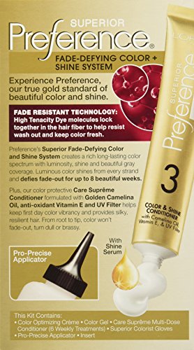 L'Oreal Paris Superior Preference Fade-Defying Color + Shine System, 4B Burgundy UPC:071249338148