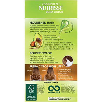 Garnier Nutrisse Ultra Color Nourishing Hair Color Creme, HL3 Golden Honey (Packaging May Vary)