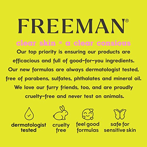 FREEMAN Clearing Sweet Tea & Lemon Peel-Off Clay Facial Mask, Antioxidant Rich Skincare Treatment, Protects Skin and Lightens Dark Spots, Face Mask Perfect For Combination Skin, 6 fl.oz./175 mL Tube