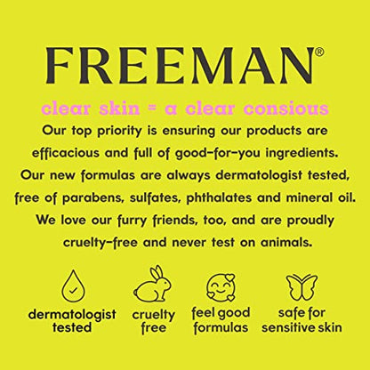 FREEMAN Clearing Sweet Tea & Lemon Peel-Off Clay Facial Mask, Antioxidant Rich Skincare Treatment, Protects Skin and Lightens Dark Spots, Face Mask Perfect For Combination Skin, 6 fl.oz./175 mL Tube