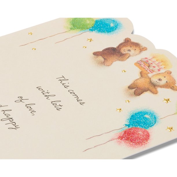 American Greetings Bears Birthday Card with Glitter