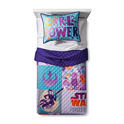 Jay Franco Star Wars Forces of Destiny Quilt & Sham Set, Purple