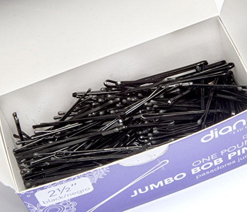 Diane Jumbo Bob Pins, 2.5 Inch, Black, 1 Pound, D492 (Approximately 472 Pins)