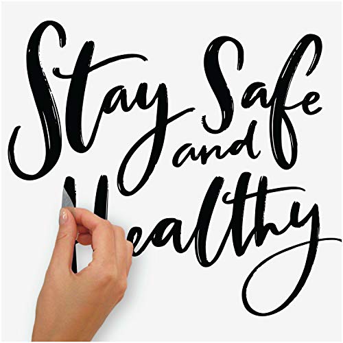 RoomMates RMK4638SCS Stay Safe and Healthy Quote Peel and Stick Wall Decals