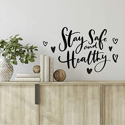 RoomMates RMK4638SCS Stay Safe and Healthy Quote Peel and Stick Wall Decals