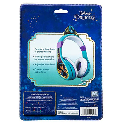 Kids Headphones for Kids Disney Aladdin Adjustable Stereo Tangle-Free 3.5mm Jack Wired Cord Over Ear Headset for Children Parental Volume Control Kid Friendly Safe Great for School Home Travel