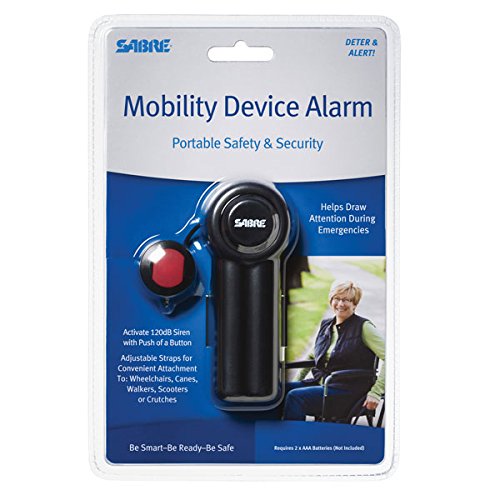 SABRE PA-MDA Mobility Device Alarm with LOUD 120 dB Emergency Panic Button - Great for Walkers, Wheelchairs, Beds or Anywhere where a Call for Help may be required