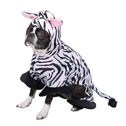 Zack & Zoey Polyester Zebra Stripes Dog Costume, X-Small, 8-Inch