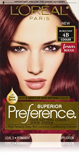 L'Oreal Paris Superior Preference Fade-Defying Color + Shine System, 4B Burgundy UPC:071249338148