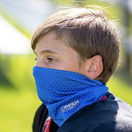 Copper Fit Baby Boys' Big Guardwell Face Cover and Neck Gaiter, Blue, Youth