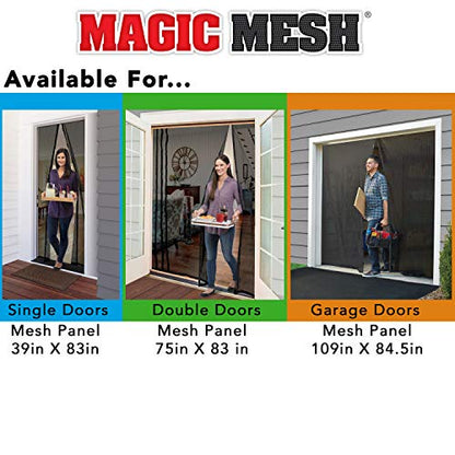 Magic Mesh Magne Double Hands Free Magnetic Screen, Fits French & Sliding Doors 75 in x 83 in