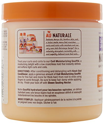 SoftSheen-Carson Dark and Lovely Au Naturale Curly Hair Products, Coil Moisturizing Souffle, Mango Oil & Bamboo Milk, Defines and Softens Tight Curls, Paraben Free, 14.4 oz