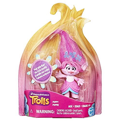 DreamWorks Trolls Poppy Hair Collectible Figure with Printed Hair