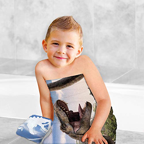 Jurassic World Kids Cotton Bath Towel and Wash Cloth Set