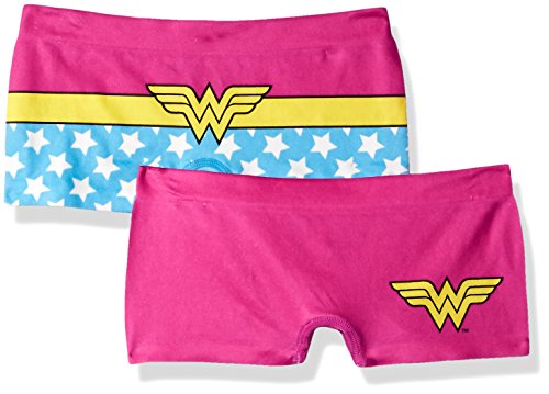 DC Comics Girls' Big Licensed Seamless 2 Pack, Wonder Woman boy Short