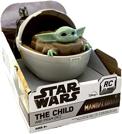 Mandalorian Star Wars The Baby Yoda The Child in Pram - Remote Control Crib Car (Green)