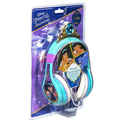 Kids Headphones for Kids Disney Aladdin Adjustable Stereo Tangle-Free 3.5mm Jack Wired Cord Over Ear Headset for Children Parental Volume Control Kid Friendly Safe Great for School Home Travel