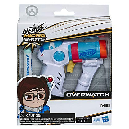 NERF Microshots Overwatch Mei Blaster -- Includes 2 Official Elite Darts -- for Kids, Teens, Adults