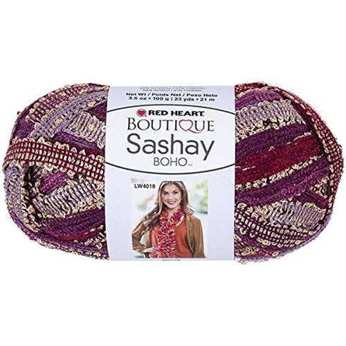 RED HEART Boutique Sashay Boho Yarn, Mauvelous